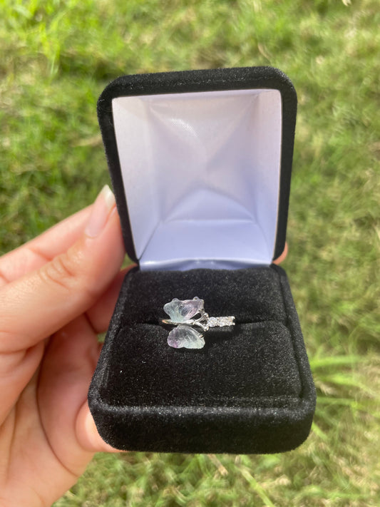 Fluorite Butterfly Ring