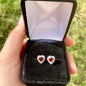 Garnet Heart Earrings